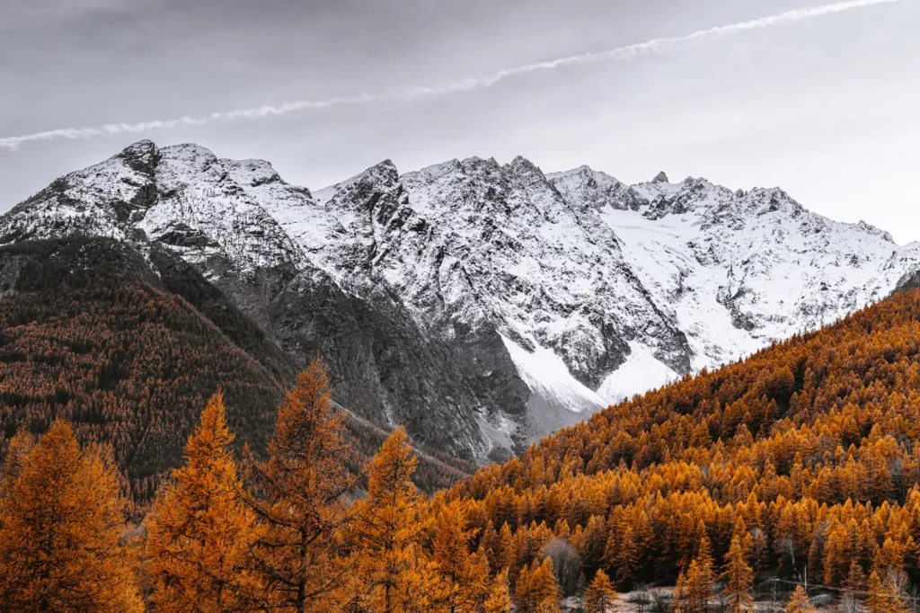 Entre automne et hiver en montagne en France